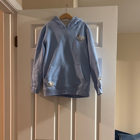 GOAT Blue Hoodie with Embroidered Patch - Picture 1 of 6